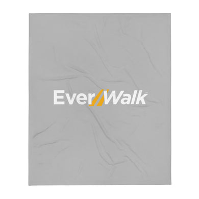 EverWalk Grey Fleece Blanket with Large White Logo