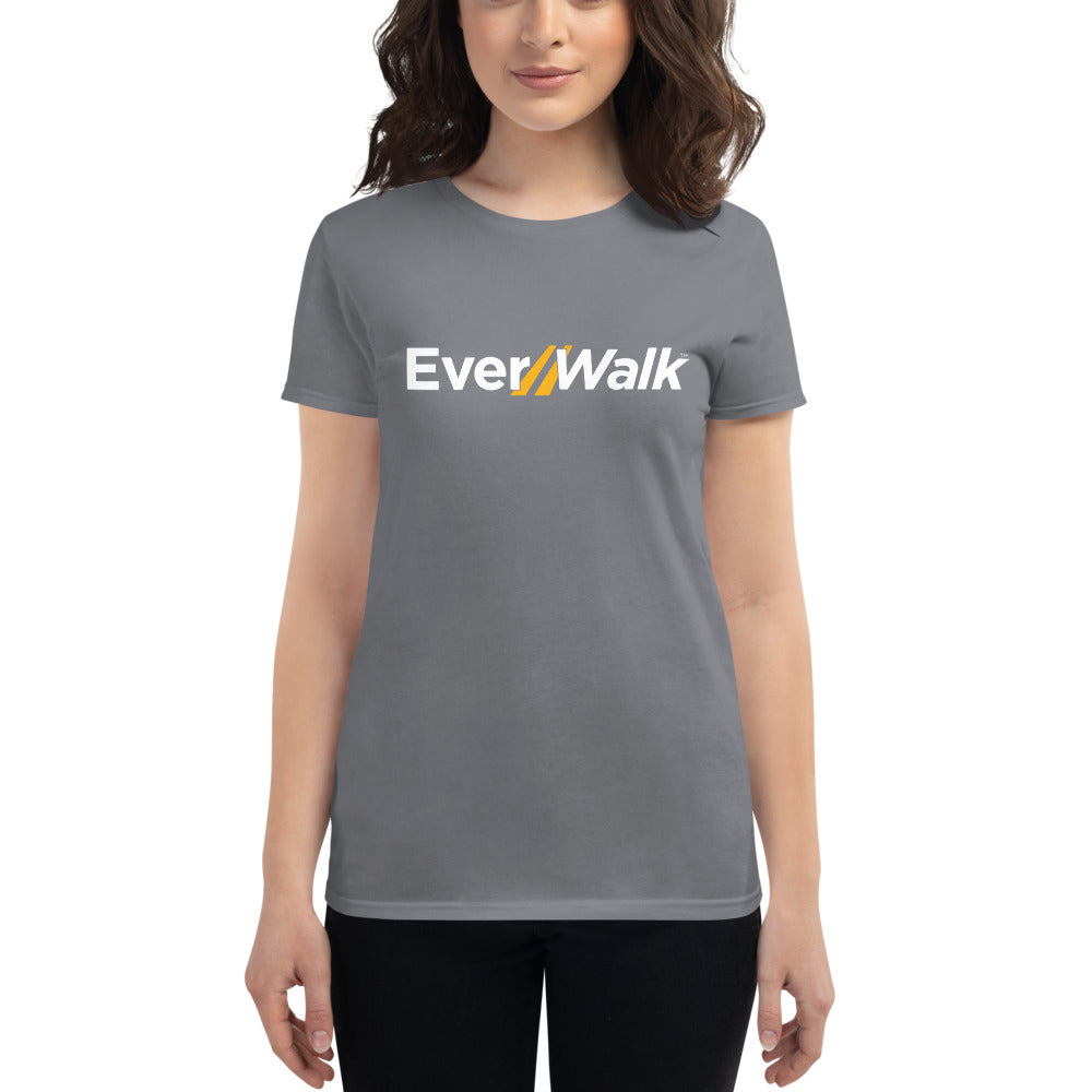 EverWalk Gray Womens-Cut Short Sleeve T-Shirt