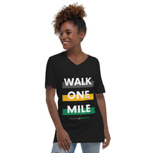 Unisex Walk One Mile Limited Edition Short Sleeve V-Neck T-Shirt